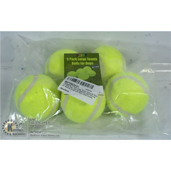 LOT OF 5 TENNIS BALLS FOR DOGS.