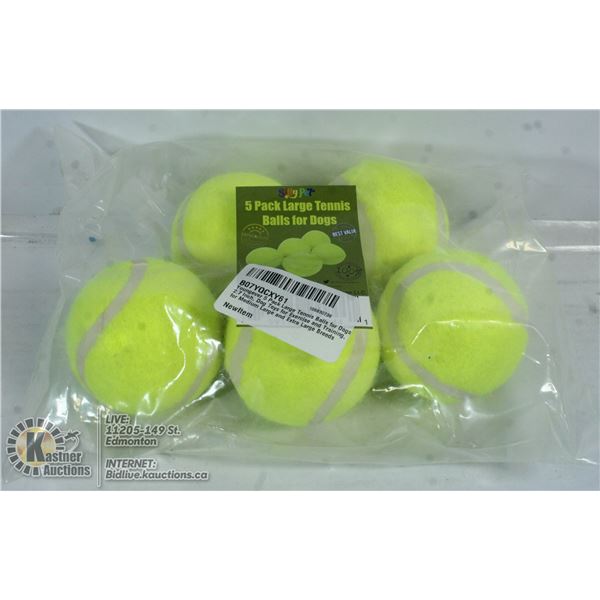 LOT OF 5 TENNIS BALLS FOR DOGS.