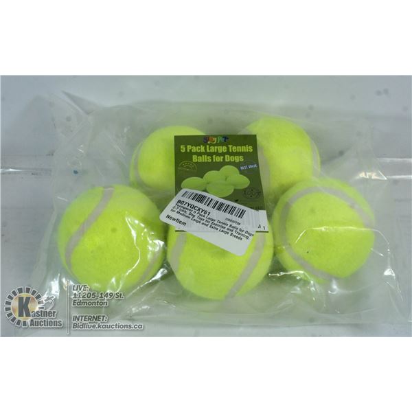 LOT OF 5 TENNIS BALLS FOR DOGS.