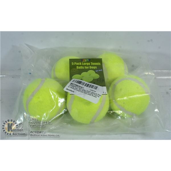 LOT OF 5 TENNIS BALLS FOR DOGS.