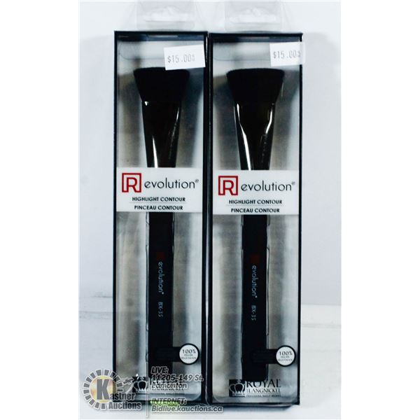 LOT OF 2 HIGHLIGHT CONTOUR BRUSHES.