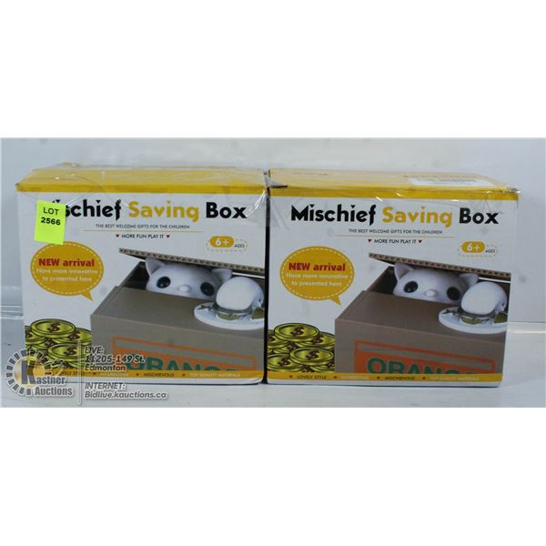 LOT ODF TWO MISCHIEF SAVING BOXES.