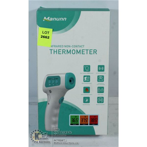 MANUNN INFRARED NON CONTACT THERMOMETER.