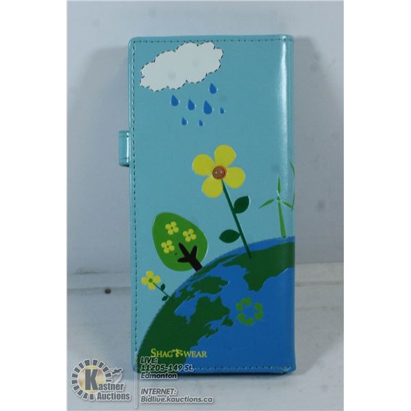 SHAGWEAR EARTH WALLET. BLUE.