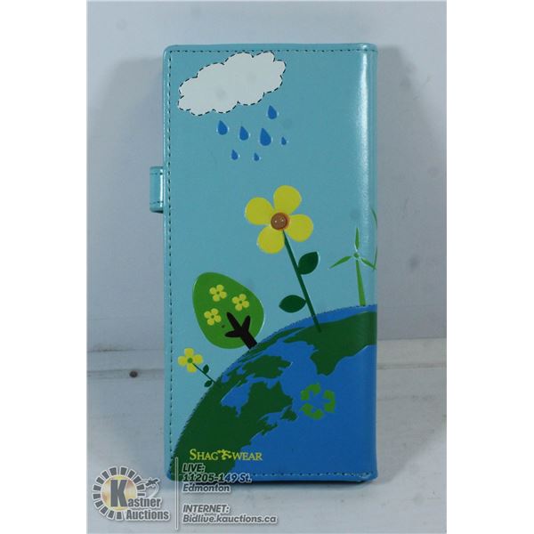 SHAGWEAR EARTH WALLET. BLUE.