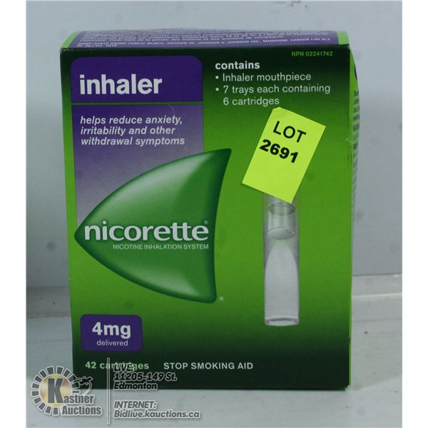 NICORETTE 4MG INHALER. 42 CARTRIDGES.
