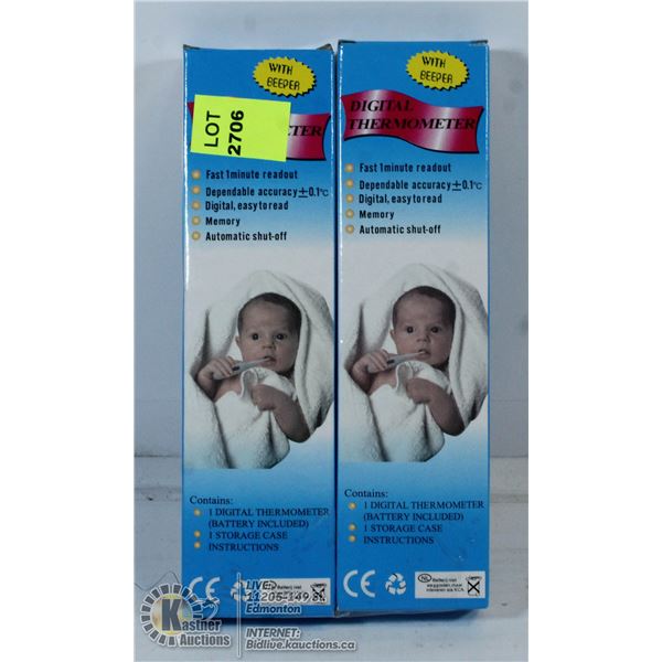 LOT OF TWO DIGITAL THERMOMETERS.