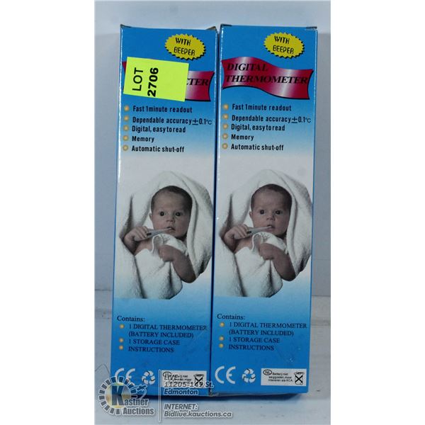 LOT OF TWO DIGITAL THERMOMETERS.