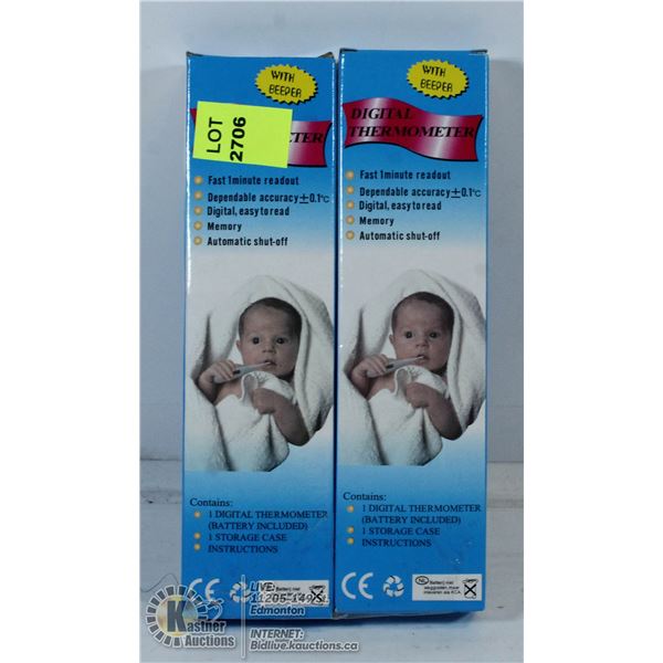 LOT OF TWO DIGITAL THERMOMETERS.