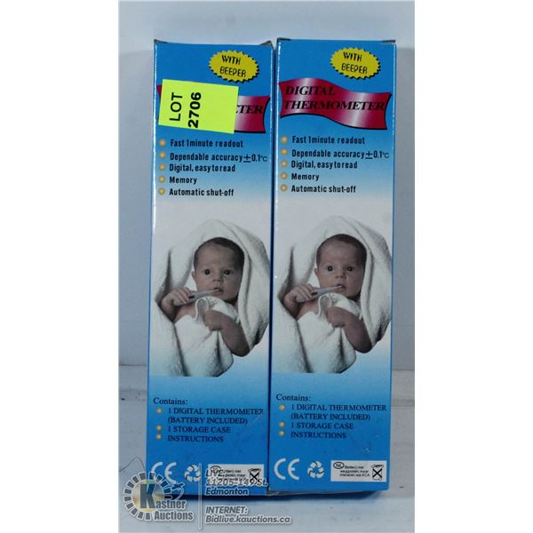 LOT OF TWO DIGITAL THERMOMETERS.