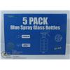 Image 1 : 5 PACK BLUE SPRAY GLASS BOTTLES.
