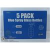 Image 1 : 5 PACK BLUE SPRAY GLASS BOTTLES.