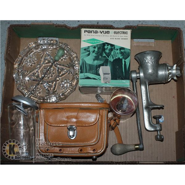 FLAT OF ASSORTED HOUSEWARES AND DECOR.