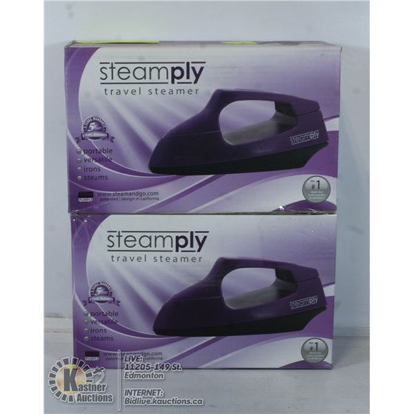 2 NEW PURPLE STEAMPLY TRAVEL STEAMERS