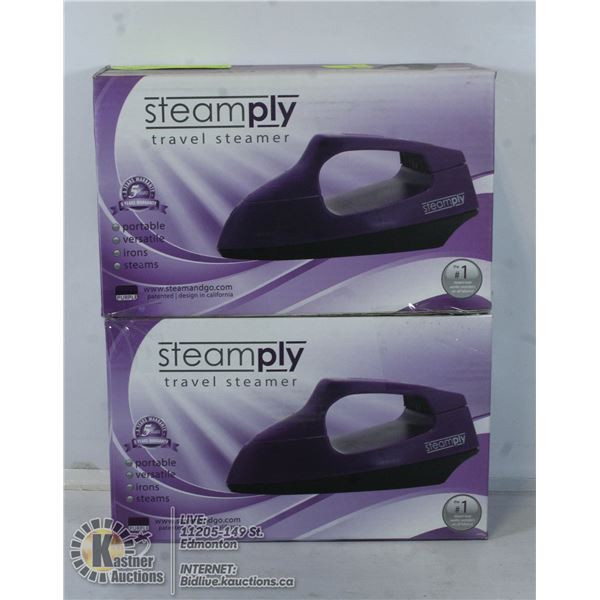 2 NEW PURPLE STEAMPLY TRAVEL STEAMERS