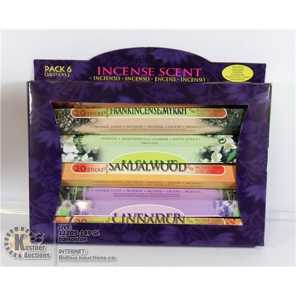 NEW INCENSE STICKS - 6 DIFFERENT SCENTS - 20 STICK