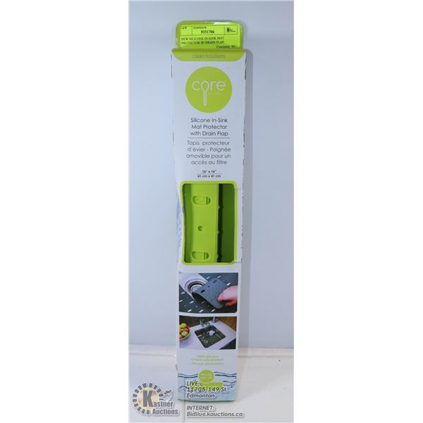 NEW SILICONE IN-SINK MAT PROTECTOR W/ DRAIN FLAP