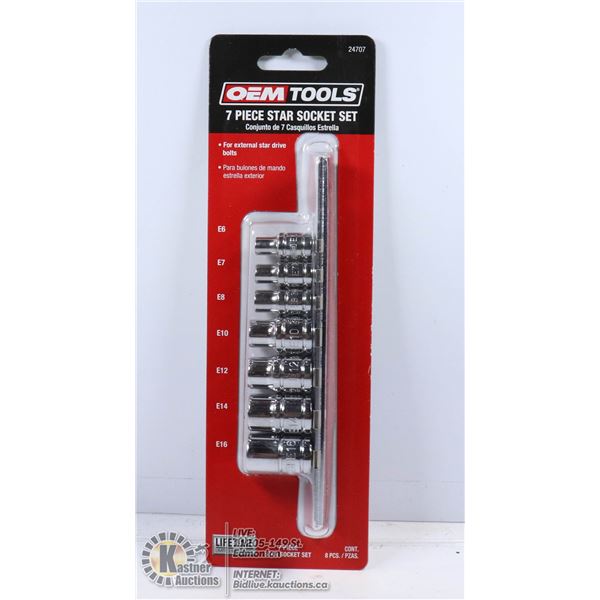NEW OEM TOOLS 7 PC STAR SOCKET SET