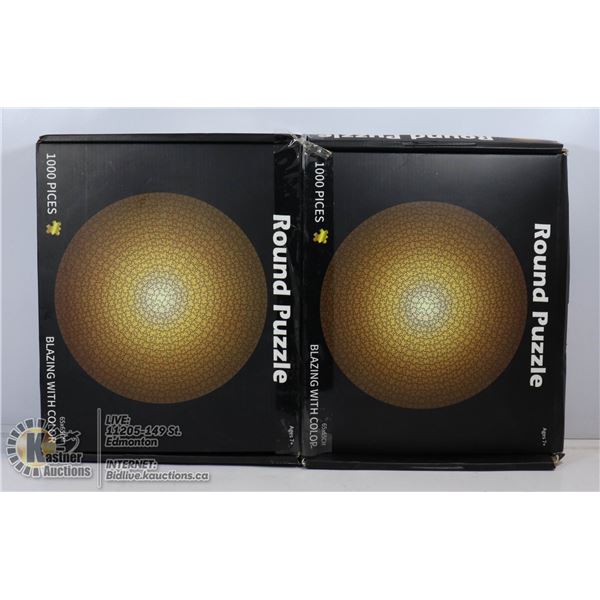 LOT OF 2 ROUND PUZZLE 1000PCS