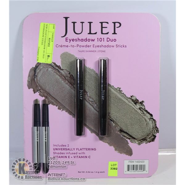 NEW JULEP EYESHADOW 101 DUO EYESHADOW STICKS