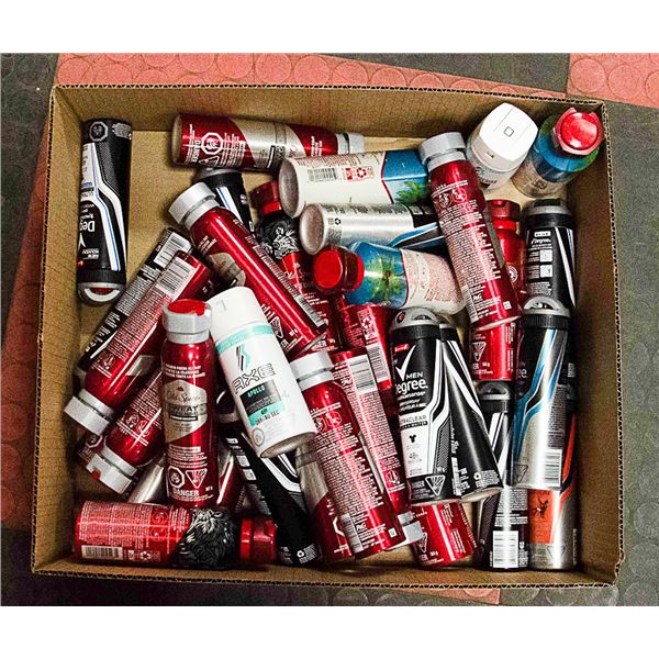 FLAT LOT OF VARIOUS KINDS OF DRY AND BODY SPRAY