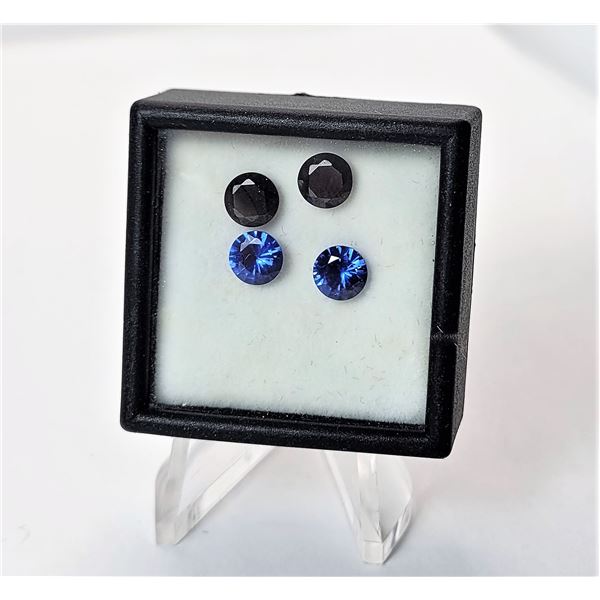 6)  LOT OF 4 MATCHED ROUND CZ GEMSTONES,