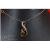Image 1 : #140-DIAMOND ACCENT PENDANT & NECKLACE 18"