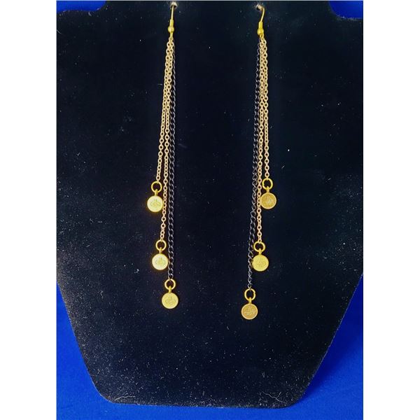 8)  GOLD TONE WITH BLACK CHAIN SHOULDER