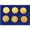 Image 1 : 2)  LOT OF 6 24 KT GOLD PLATED US MINI