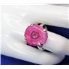 Image 1 : 7)  HOT PINK SOLAR QUARTZ RING SET IN