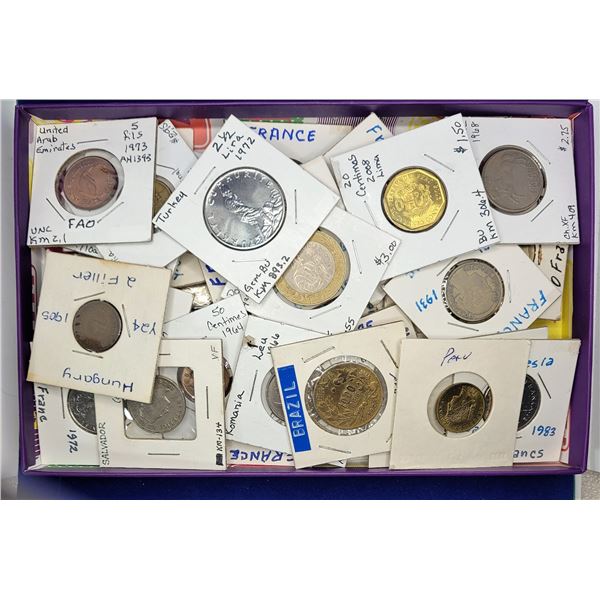 13)  LOT OF 41 WORLD COINS INCLUDING:
