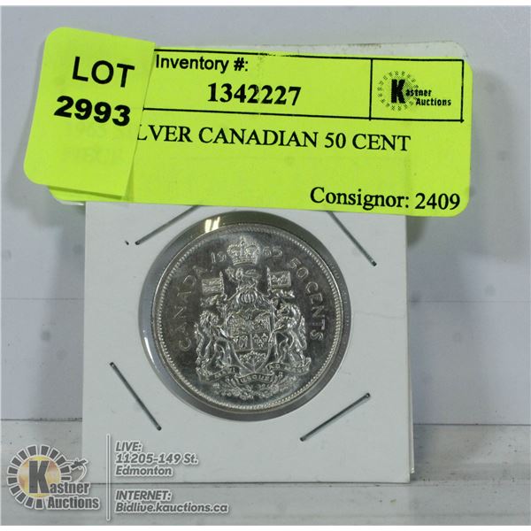 1965 SILVER CANADIAN 50 CENT PIECE