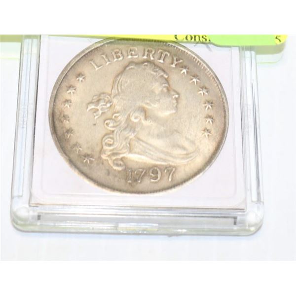 1797 US DRAPED BUST SILVER DOLLAR REPLICA