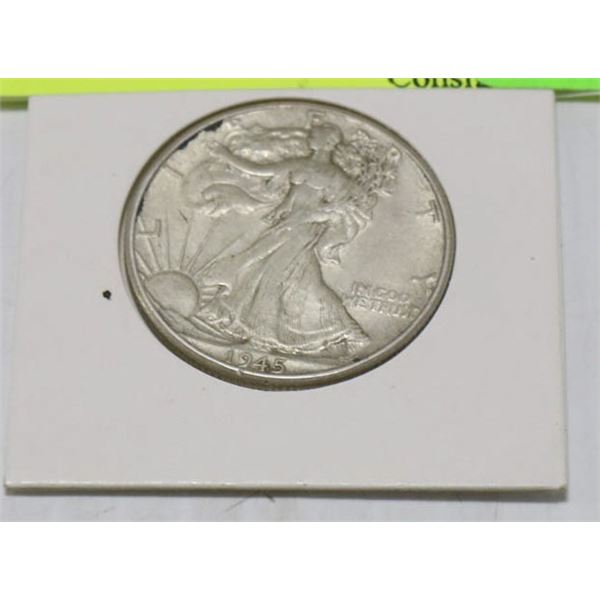 1945 US LIBERTY SILVER HALF DOLLAR