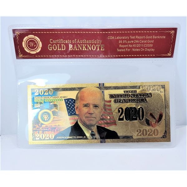 8) COLORIZED GOLD FOIL  JOE BIDEN 2020 US