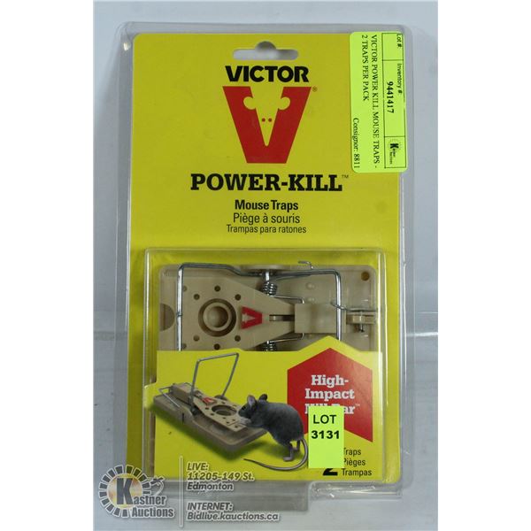 VICTOR POWER KILL MOUSE TRAPS - 2 TRAPS PER PACK