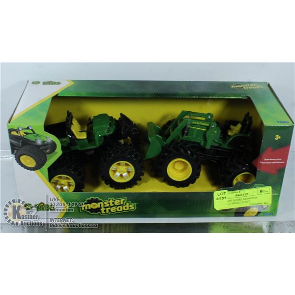 NEW JOHN DEERE MONSTER TREADS 2 VEHICLE SET