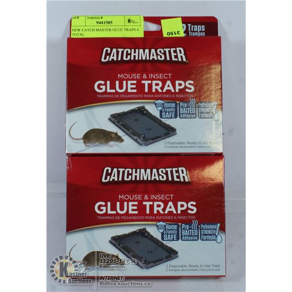 NEW CATCH MASTER GLUE TRAPS 4 TOTAL