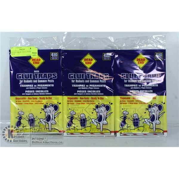 LOT OF 3 PKS W/ 4 GLUE TRAPS PER PACK