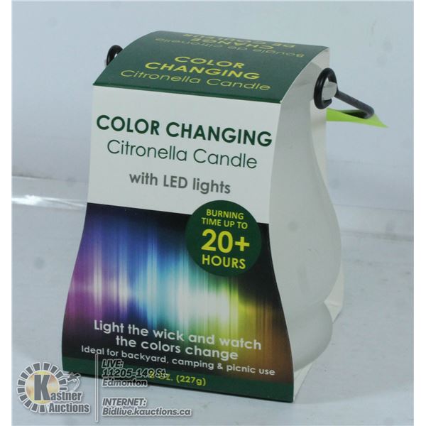 NEW CITRONELLA 20H CANDLE WITH LED LIGHTS