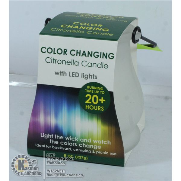 NEW CITRONELLA 20H CANDLE WITH LED LIGHTS