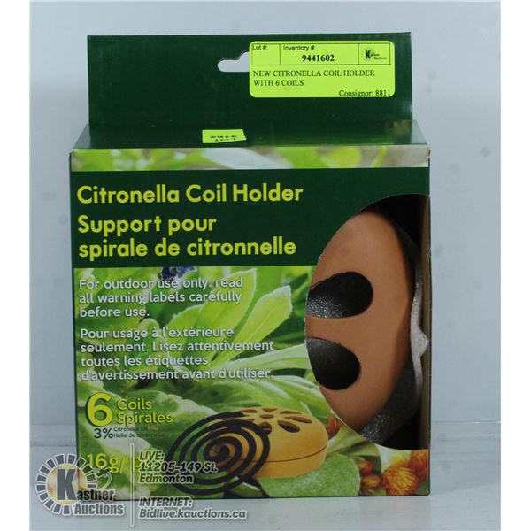 NEW CITRONELLA COIL HOLDER WITH 6 COILS