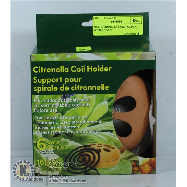 NEW CITRONELLA COIL HOLDER WITH 6 COILS