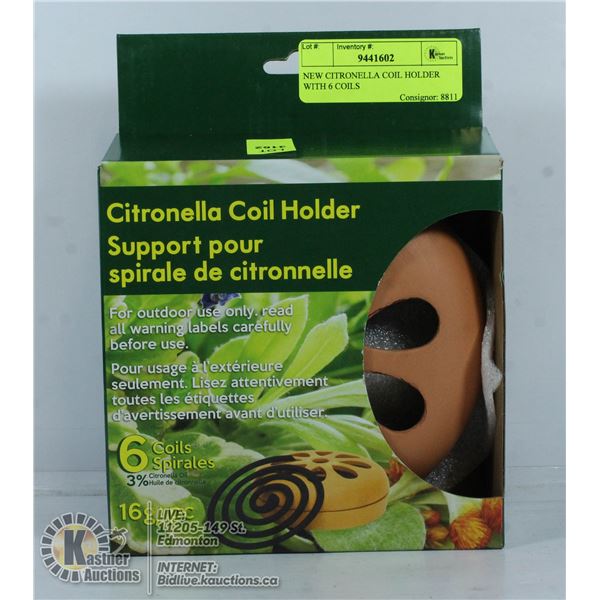 NEW CITRONELLA COIL HOLDER WITH 6 COILS
