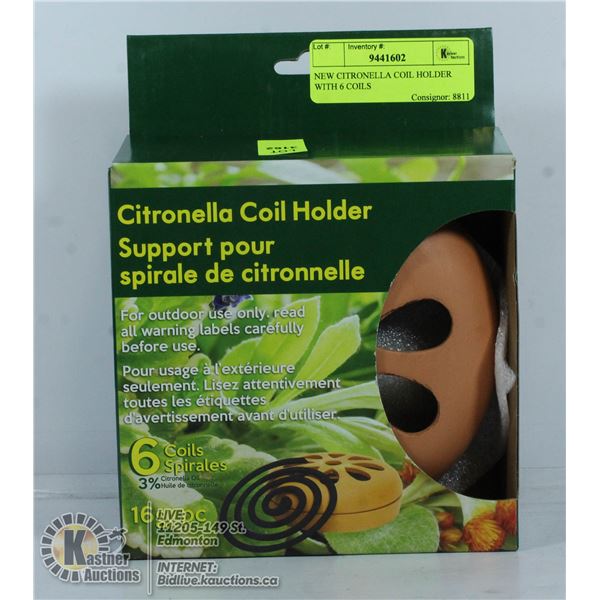 NEW CITRONELLA COIL HOLDER WITH 6 COILS