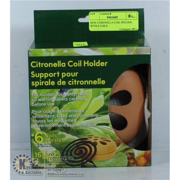 NEW CITRONELLA COIL HOLDER WITH 6 COILS