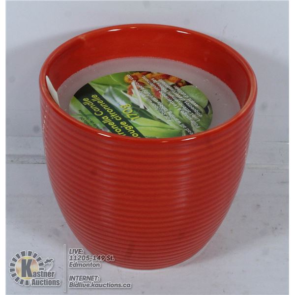 NEW 170G CITRONELLA CANDLE IN A CERAMIC POT