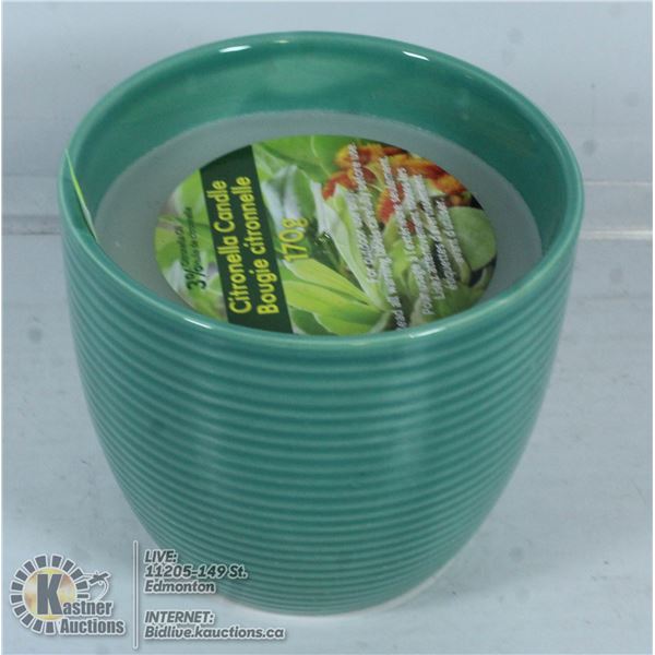 NEW 170G CITRONELLA CANDLE IN A CERAMIC POT