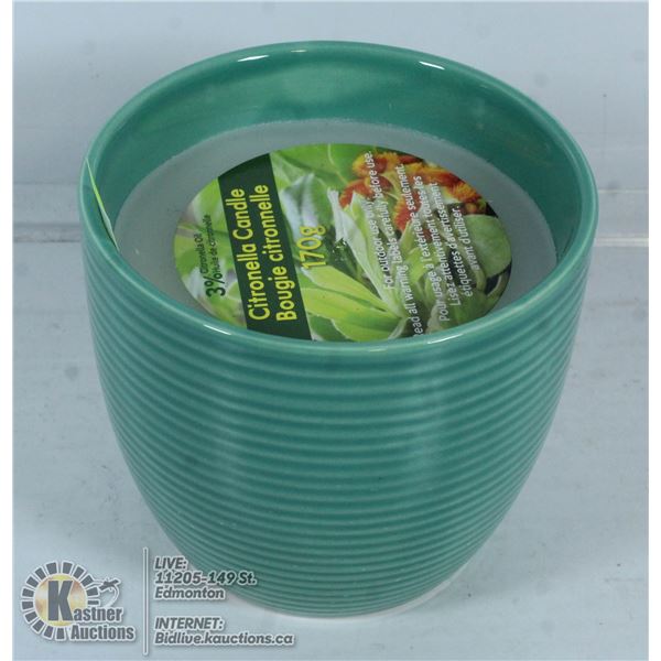 NEW 170G CITRONELLA CANDLE IN A CERAMIC POT