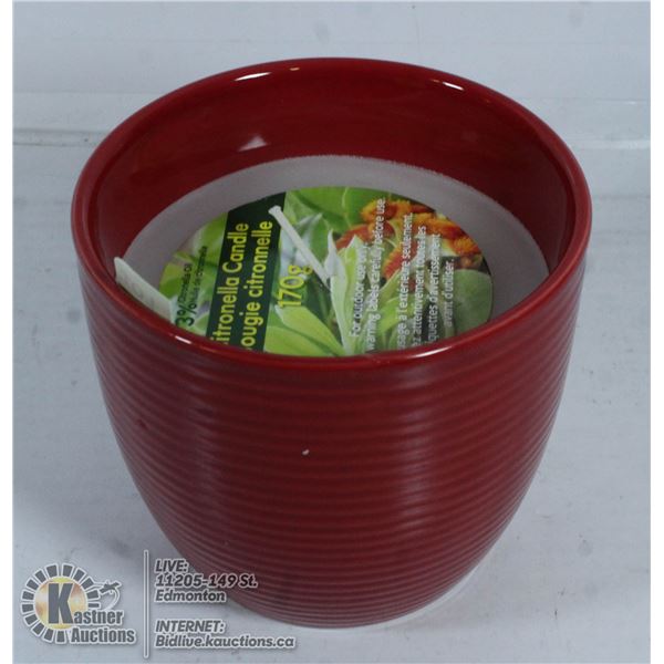 NEW 170G CITRONELLA CANDLE IN A CERAMIC POT